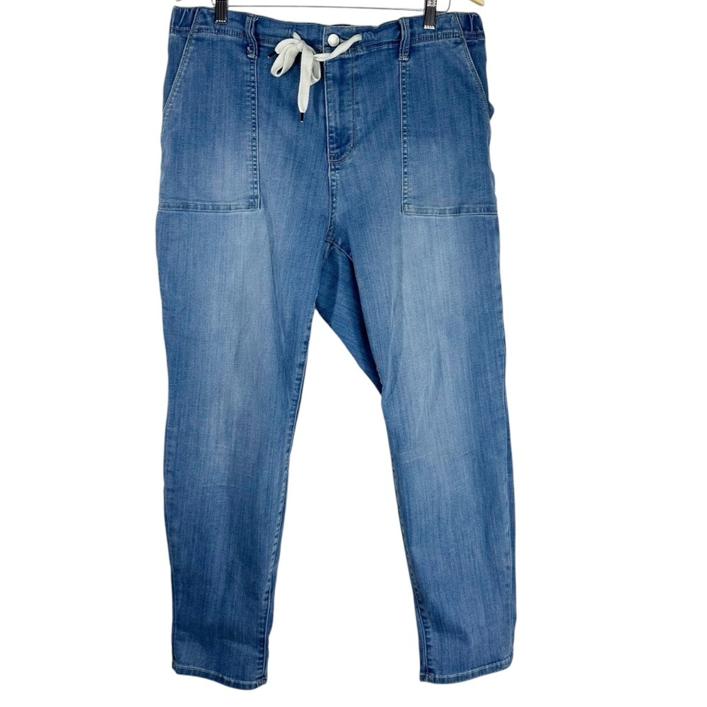 JUDY BLUE 18W Plus Size Stretch Denim Jeans Elastic Drawstring Waist band Taper